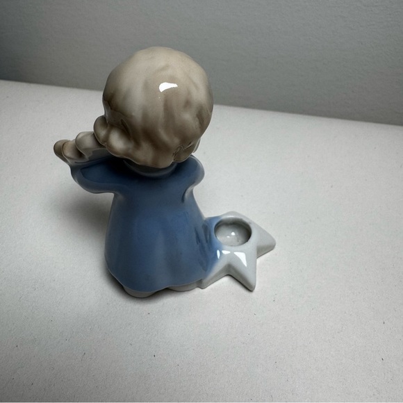 Vintage Set of 4 Colonial Japan Mini Candle Holders Angel Playing Instruments - Picture 3 of 13